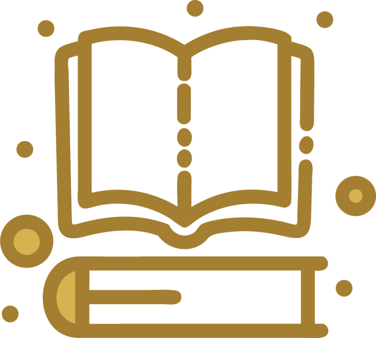 Icona di un libro aperto sopra un libro chiuso