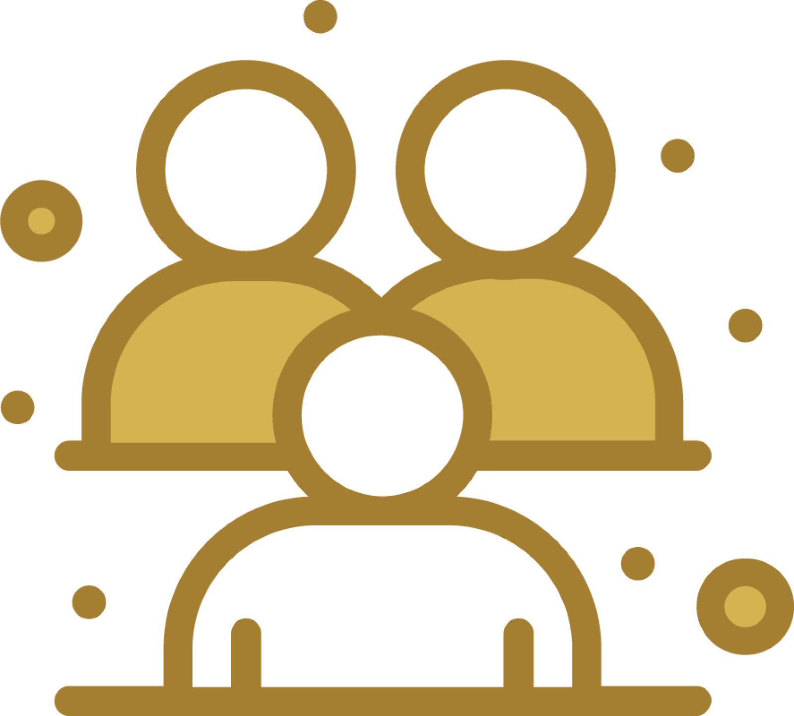 Icona di un gruppo di tre persone simbolo di teamwork